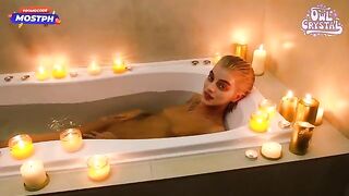 Pervert guy peeps stepsister in the bathroom and gets fucked