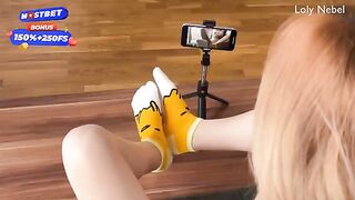 Decided to make a footjob video with a cute girl
