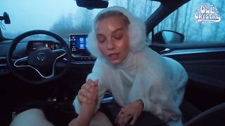 A beautiful and slutty schoolgirl gets fucked by a stranger in a car