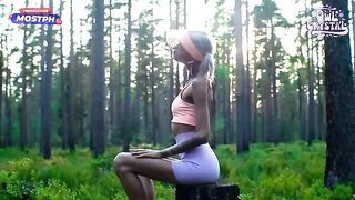 A beautiful girl was sucking her neighbor’s cock in the forest