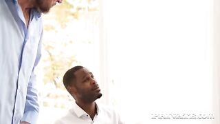 The man is having sex with two girls in their ass