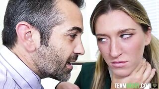 A student is fucking with the principal and her teacher in this hot vid