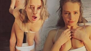 The step sister gets her pussy worked out in the morning