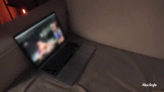 Babe got so excited watching porn on Pornhub that she agreed to anal sex