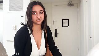 A busty coworker got fucked without a condom during a business trip