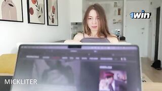 The guy did not let the girl concentrate on work