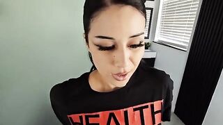 The guy experienced the power of a cock through his goth girl