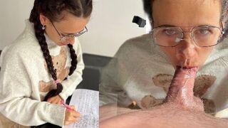 The girl is punished by a strict teacher through rough intimate acts