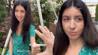 A little bit of dirt on my face, cum from the guy I fucked