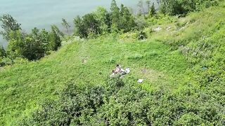 Instead of a picnic, they were caught in a passionate outdoor encounter