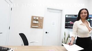 The girl received a pleasant surprise from her co-worker in the form of sex