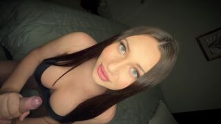 She showed what she learned in blowjob class with intense passion