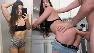 First-time anal for a young girl, multiple orgasms followed, intense action