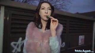 Public agent screwed rough Chanel Kiss after a deepthroat blowjob