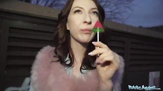 Public agent screwed rough Chanel Kiss after a deepthroat blowjob