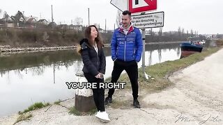 Public sex with skinny teen Mini Julia in doggy style