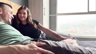 The girl is too dressed up, even for her hot neighbor