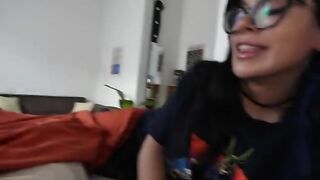Girl came with her girlfriend to surprise a friend and have sex