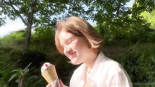 Don't lick the ice cream, suck my dick instead! A refreshing outdoor treat