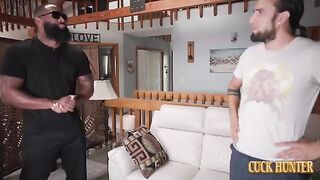 A guy is fucking his wife on the couch and she loves it