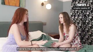 Two girlfriends won’t miss a chance to have fun with a guy together