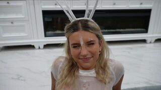 A cute girl got a new face decoration for Halloween and more