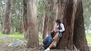 A forest is the perfect place for an old man to seduce a girl