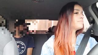 The hot girl agreed to have sex in the car with the driver