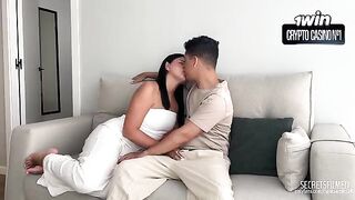 A cute 18-year-old Latina with a big ass gets her pussy full of cum
