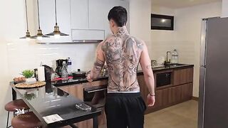 The coffee got cold while the hot stepmom finished up