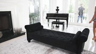 The girl was fucked in her favorite pose on the couch, she groaned