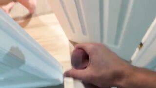 The guy wanted to cover the girl with cum, not just get in