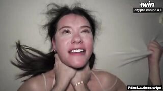 Babe sprayed cum on the guy’s face; he was completely soaked
