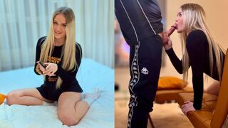 The beautiful girl lost a bet to her stepbrother and had to fuck with him