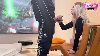 The beautiful girl lost a bet to her stepbrother and had to fuck with him