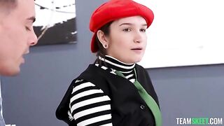 A cute brunette with a nice ass gets fucked hard