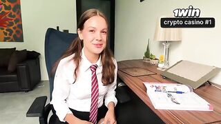 A schoolgirl is being punished for not doing her homework