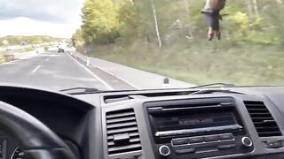 The girl is having fun with her boyfriend in the car