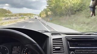 The girl is having fun with her boyfriend in the car