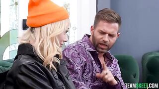 I sat a tattooed blonde down on my cock, and her moans grew louder than my thoughts