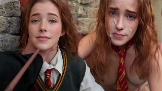 The girl in the role of Hermione Granger got a hard cock in her wet pussy