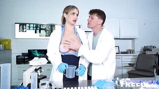 Submissive pose for a rough sex with a tattooed blondie