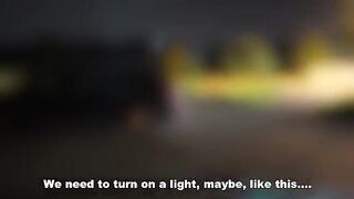 A woman has sex with three guys in the parking lot