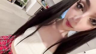 The girl is ready to show her body to her stepdad