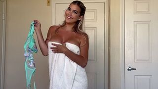 She gets rid of her clothes as easily as you would a candy wrapper