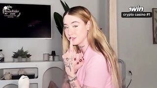 A beautiful girl in the morning woke up with a hardened dick