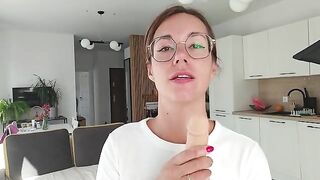 A girl has a discharge, which she shamelessly squirts on the sheet
