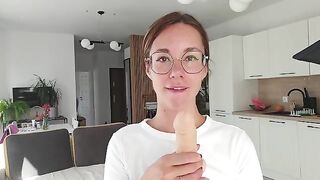 A girl has a discharge, which she shamelessly squirts on the sheet