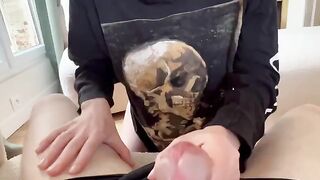 A small but riskily long curved dick turns a hot Russian girl on