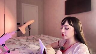 A hot Russian girl, showcasing her skills in a steamy solo performance, explores intense pleasure
